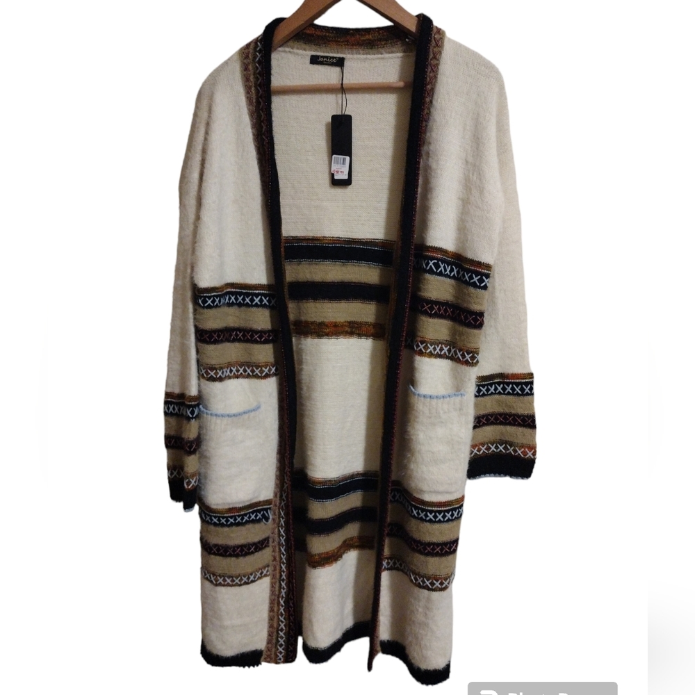 NWT fair isle long cardigan